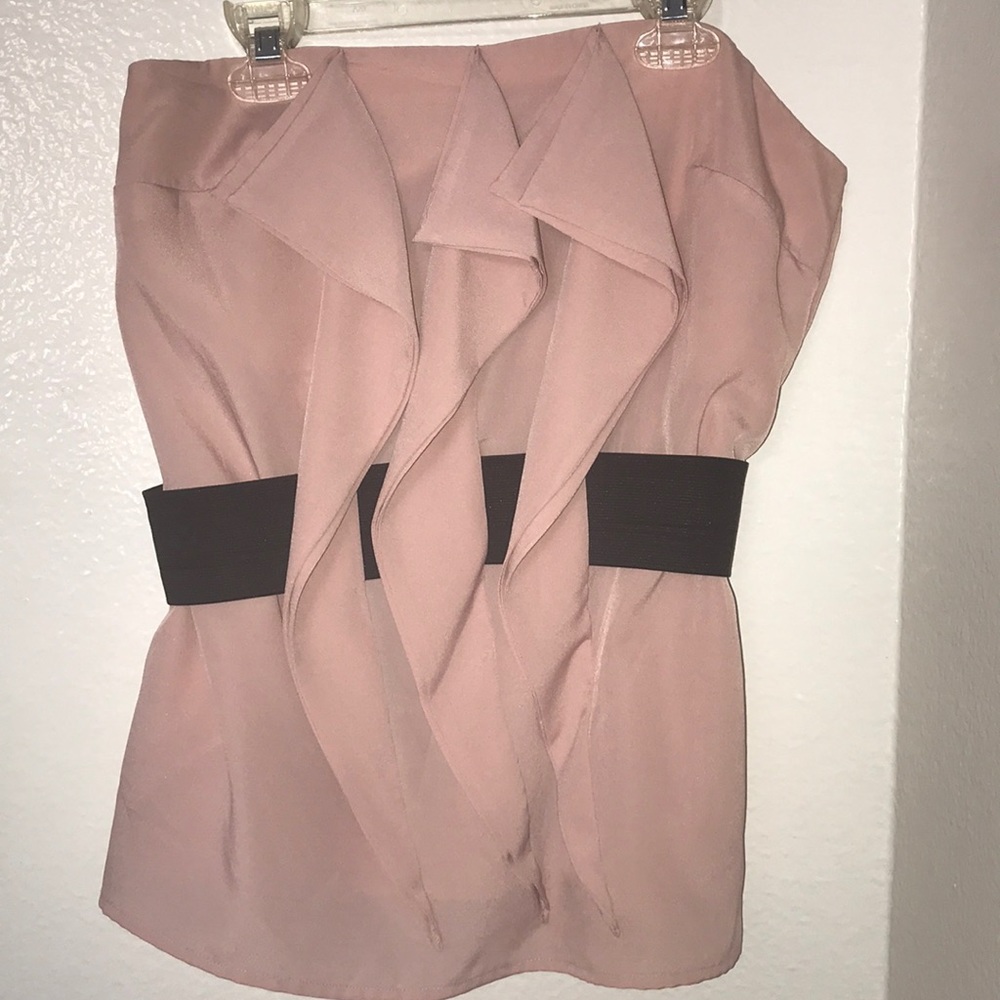 Tube top dress shirt.